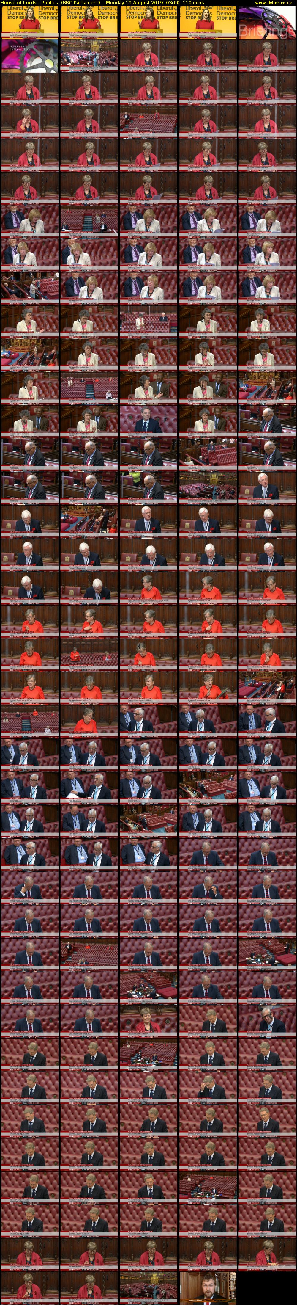 House of Lords - Public... (BBC Parliament) Monday 19 August 2019 03:00 - 04:50