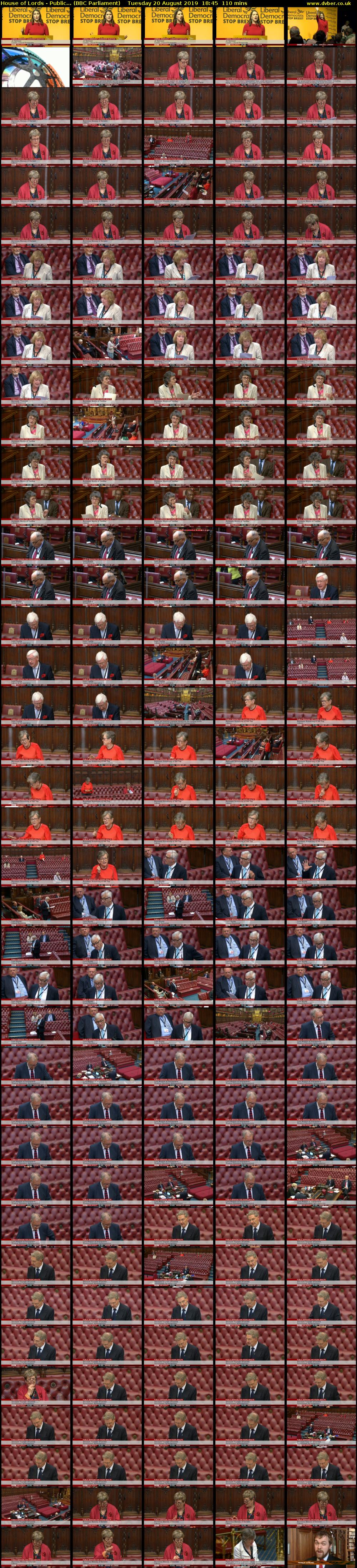 House of Lords - Public... (BBC Parliament) Tuesday 20 August 2019 18:45 - 20:35