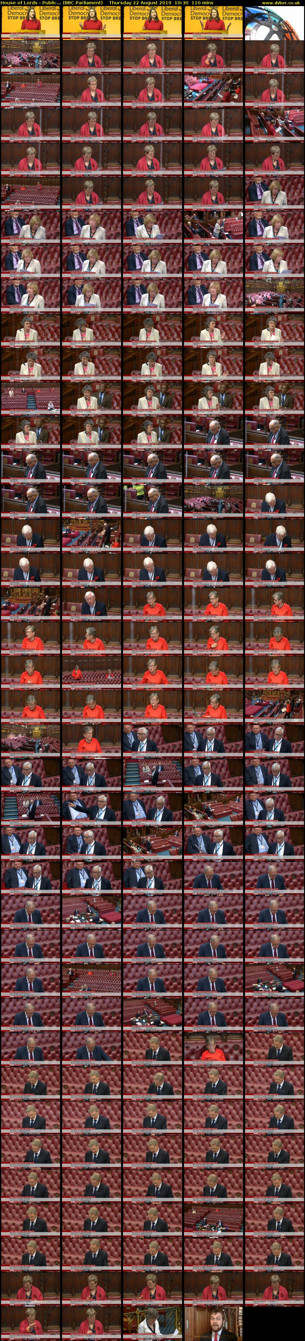 House of Lords - Public... (BBC Parliament) Thursday 22 August 2019 10:30 - 12:20