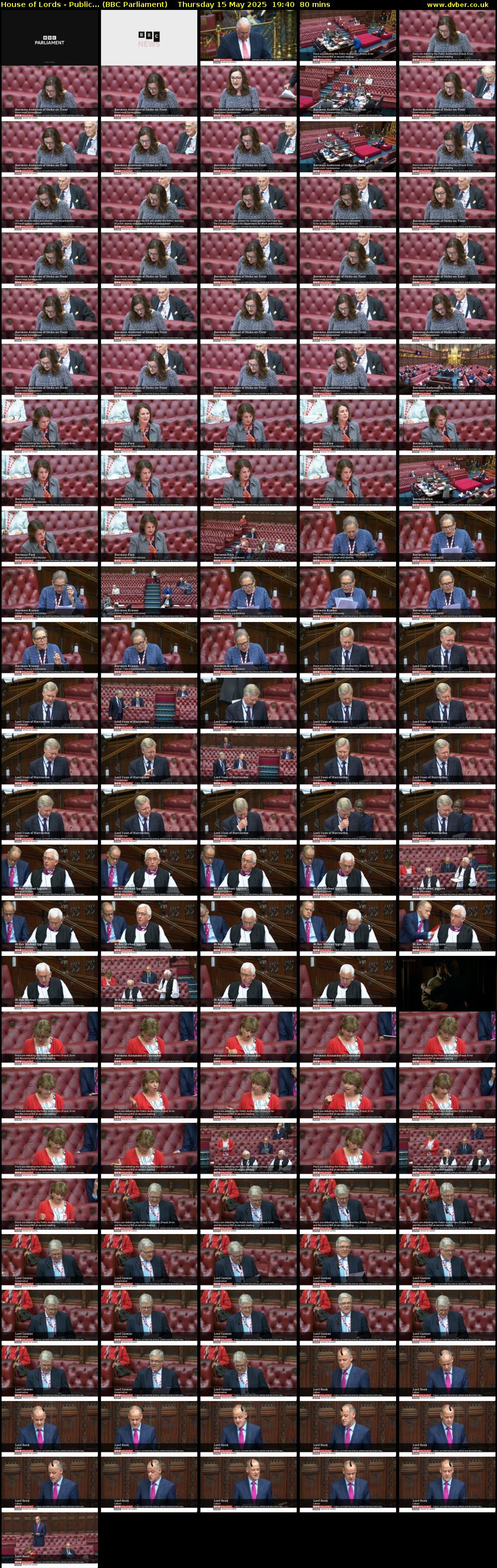 House of Lords - Public... (BBC Parliament) Thursday 15 May 2025 19:40 - 21:00