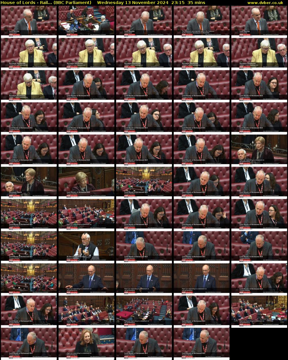House of Lords - Rail... (BBC Parliament) Wednesday 13 November 2024 23:15 - 23:50