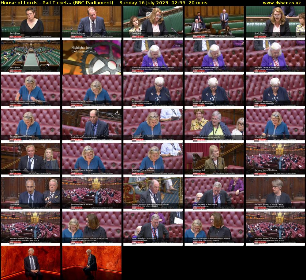 House of Lords - Rail Ticket... (BBC Parliament) Sunday 16 July 2023 02:55 - 03:15