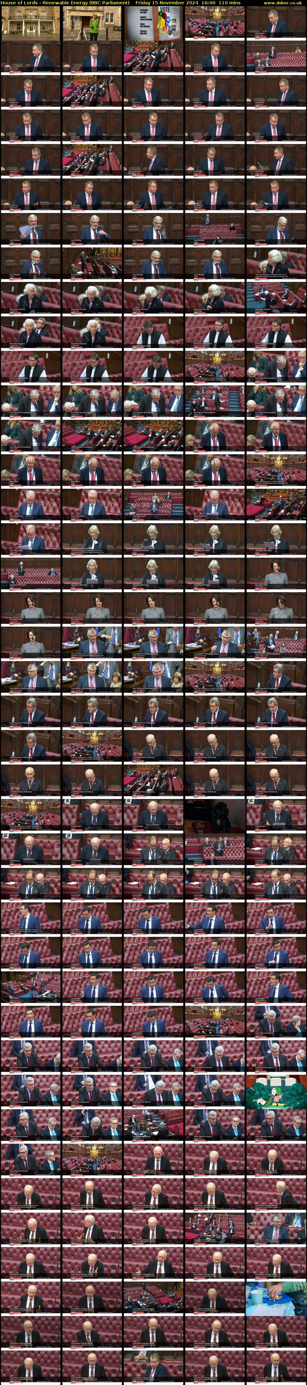 House of Lords - Renewable Energy (BBC Parliament) Friday 15 November 2024 16:00 - 17:50