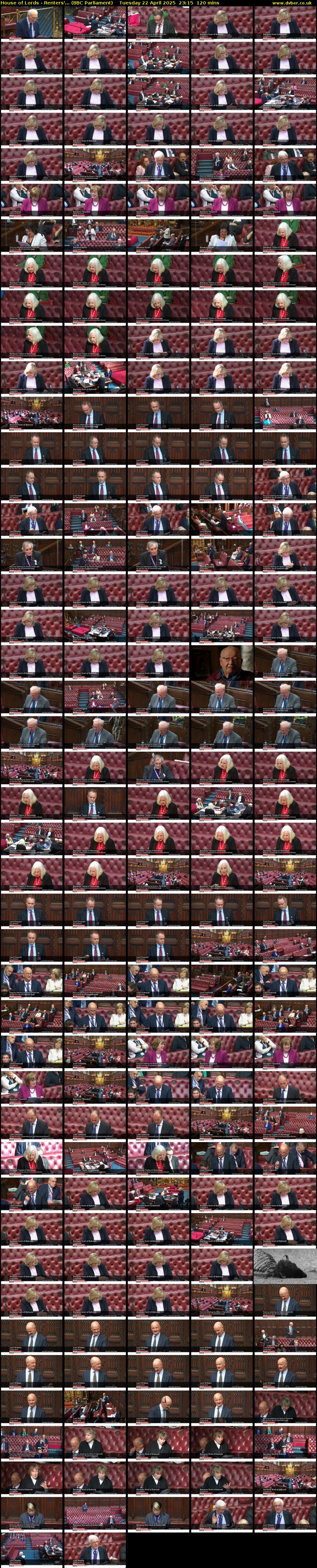 House of Lords - Renters'... (BBC Parliament) Tuesday 22 April 2025 23:15 - 01:15