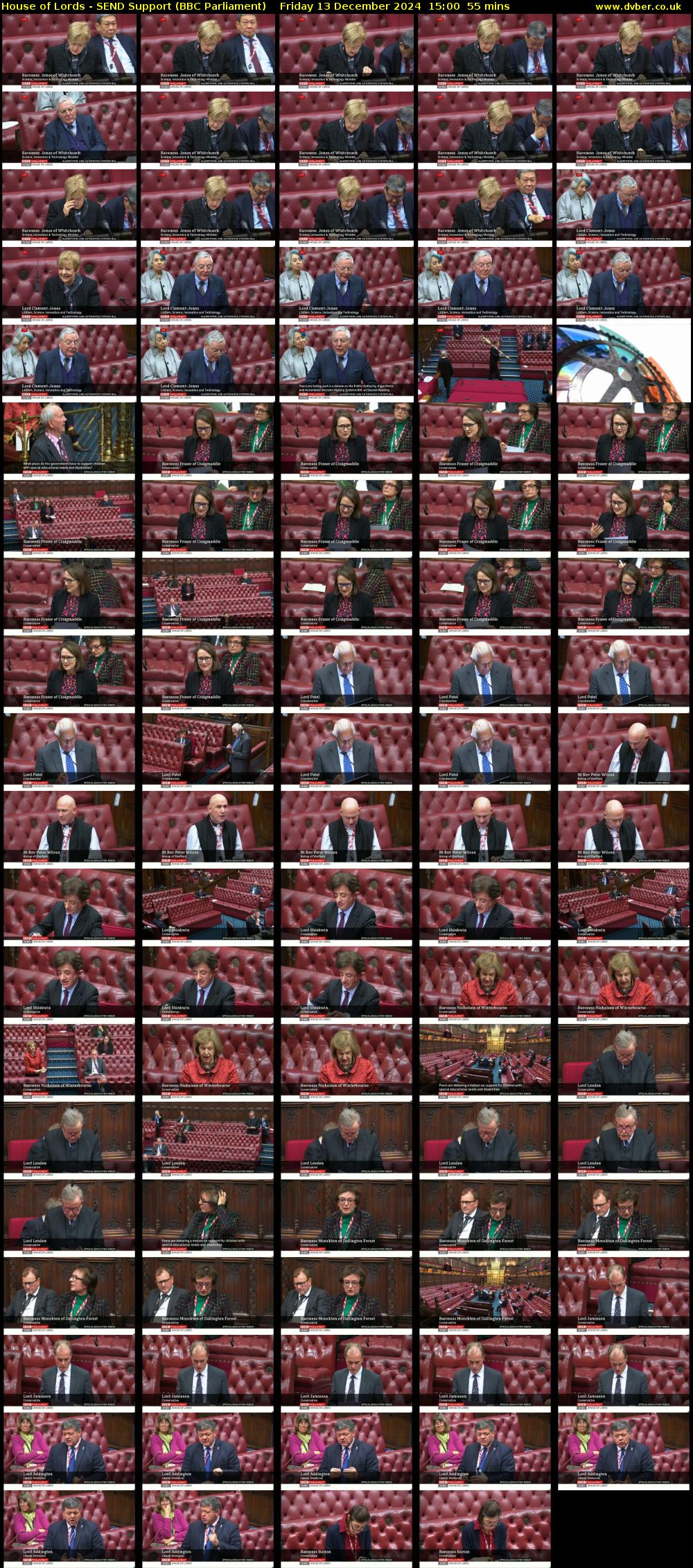 House of Lords - SEND Support (BBC Parliament) Friday 13 December 2024 15:00 - 15:55
