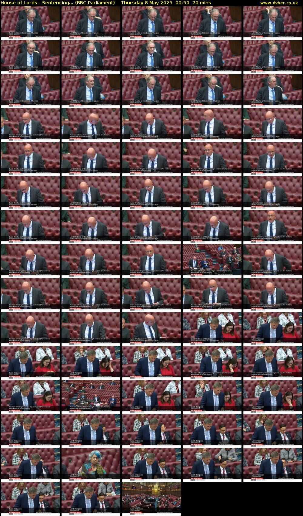 House of Lords - Sentencing... (BBC Parliament) Thursday 8 May 2025 00:50 - 02:00