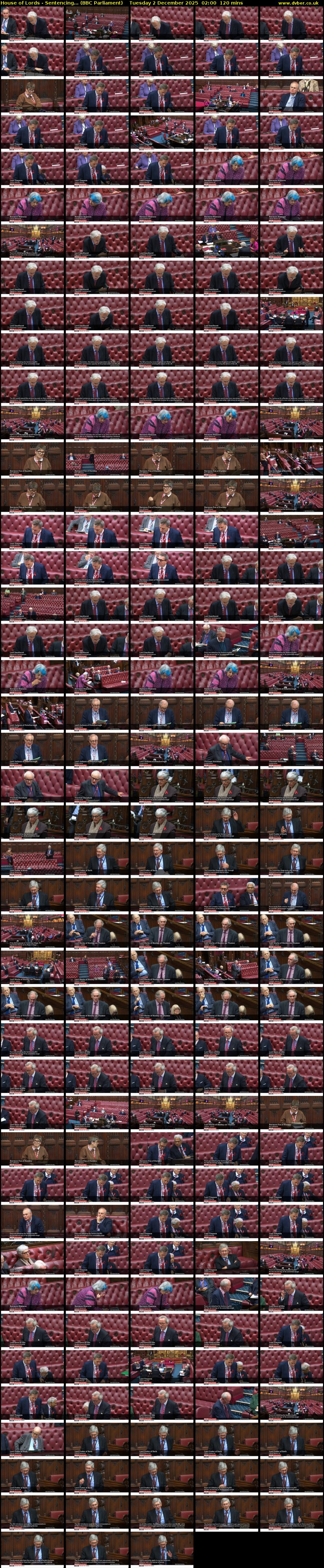 House of Lords - Sentencing... (BBC Parliament) Tuesday 2 December 2025 02:00 - 04:00