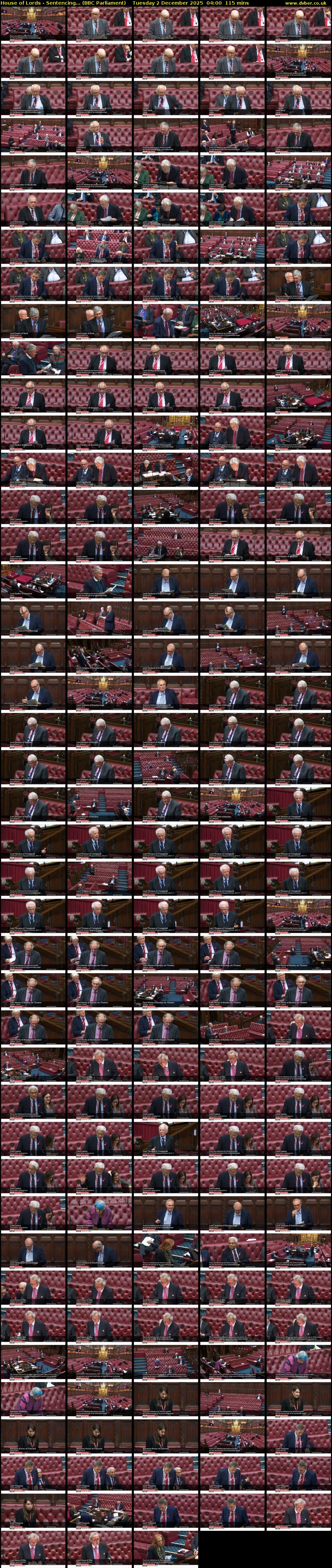 House of Lords - Sentencing... (BBC Parliament) Tuesday 2 December 2025 04:00 - 05:55