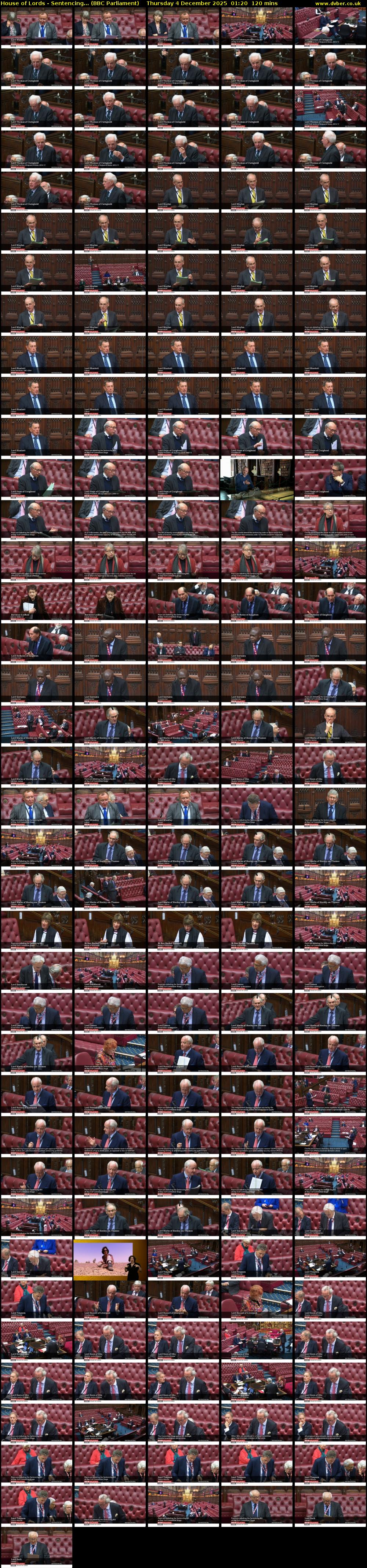 House of Lords - Sentencing... (BBC Parliament) Thursday 4 December 2025 01:20 - 03:20