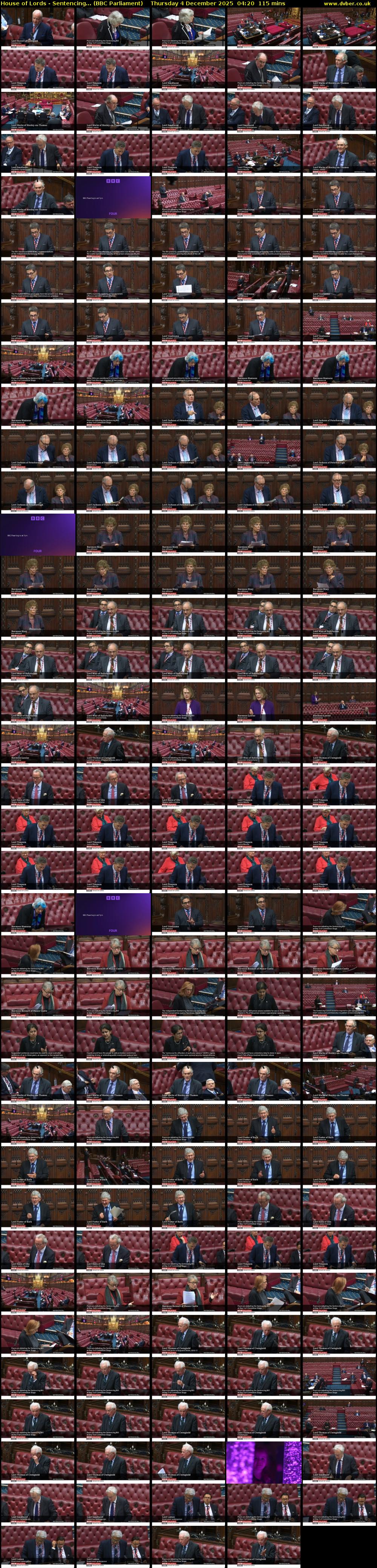 House of Lords - Sentencing... (BBC Parliament) Thursday 4 December 2025 04:20 - 06:15