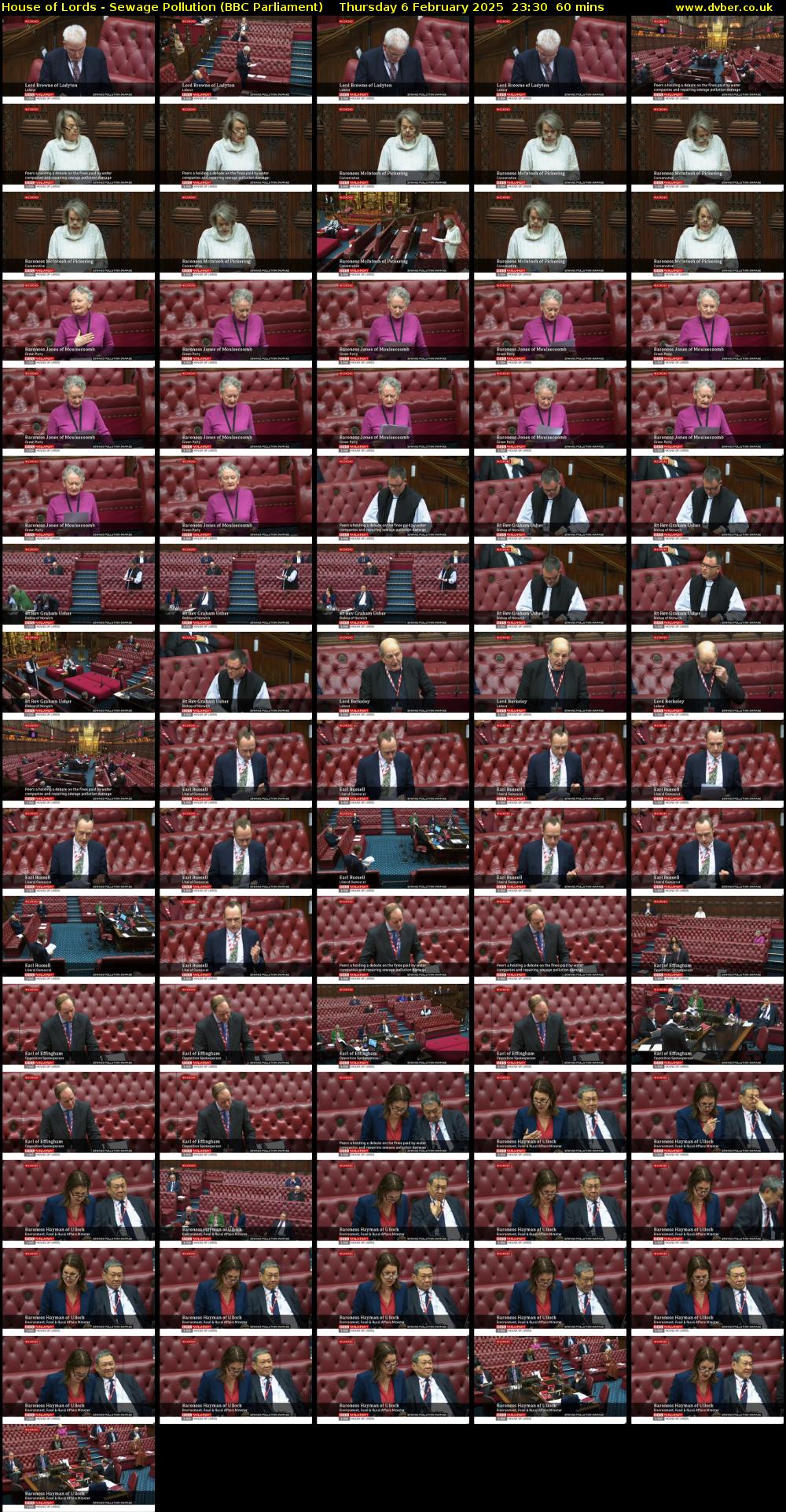 House of Lords - Sewage Pollution (BBC Parliament) Thursday 6 February 2025 23:30 - 00:30