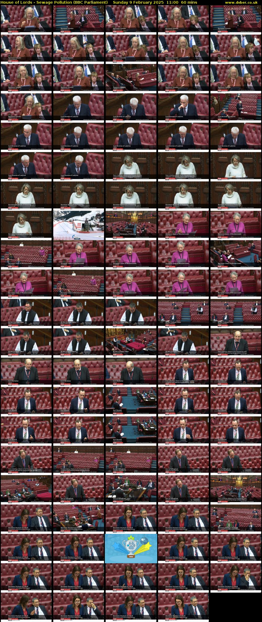 House of Lords - Sewage Pollution (BBC Parliament) Sunday 9 February 2025 11:00 - 12:00