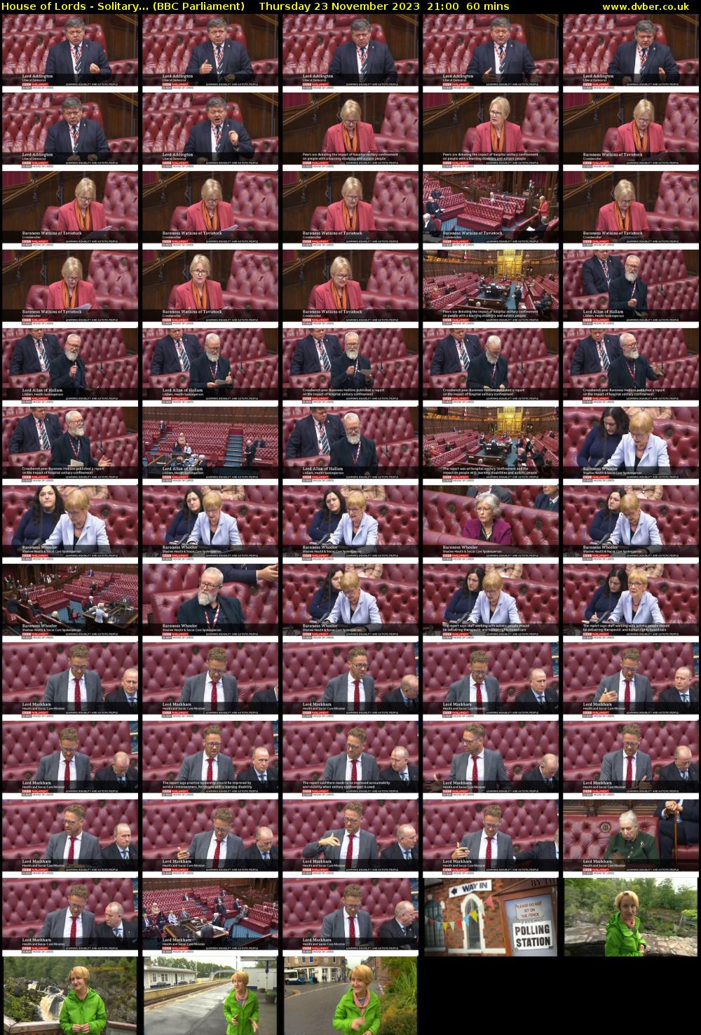 House of Lords - Solitary... (BBC Parliament) Thursday 23 November 2023 21:00 - 22:00