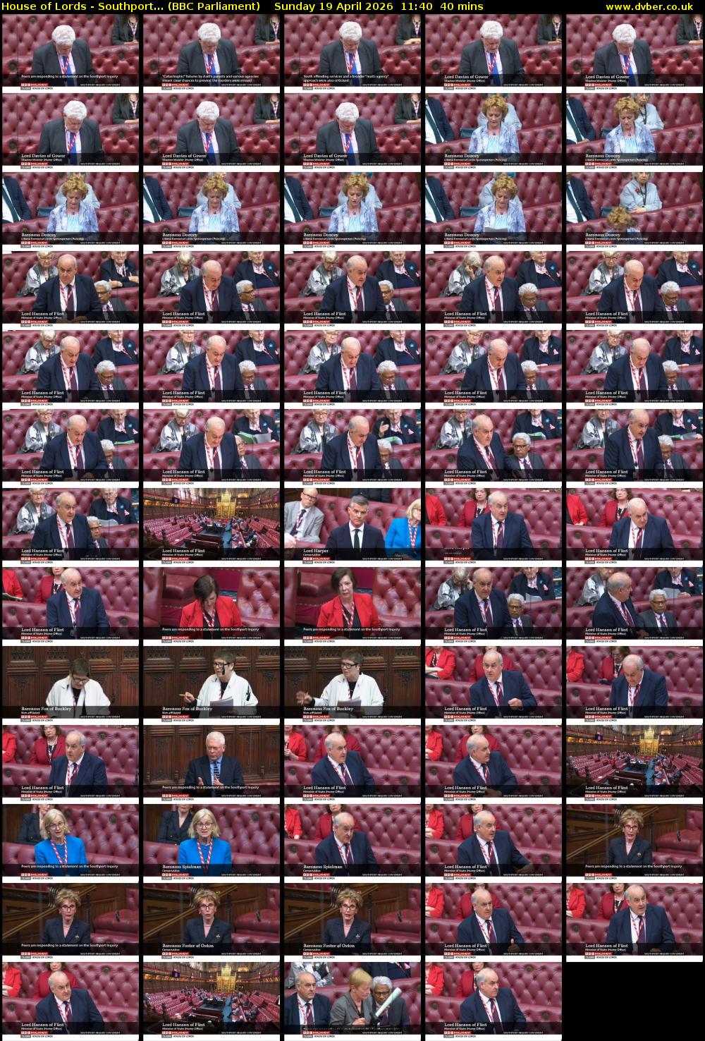 House of Lords - Southport... (BBC Parliament) Sunday 19 April 2026 11:40 - 12:20
