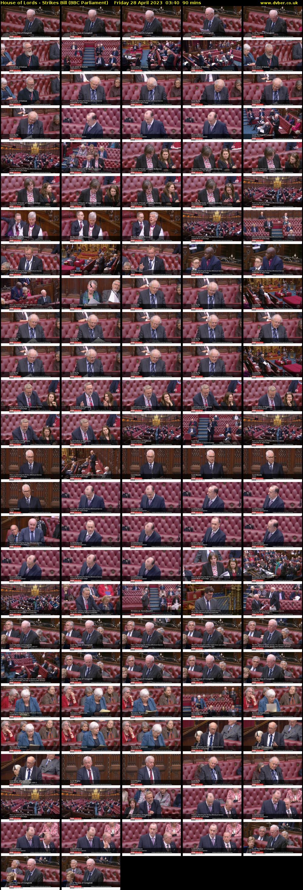 House of Lords - Strikes Bill (BBC Parliament) Friday 28 April 2023 03:40 - 05:10