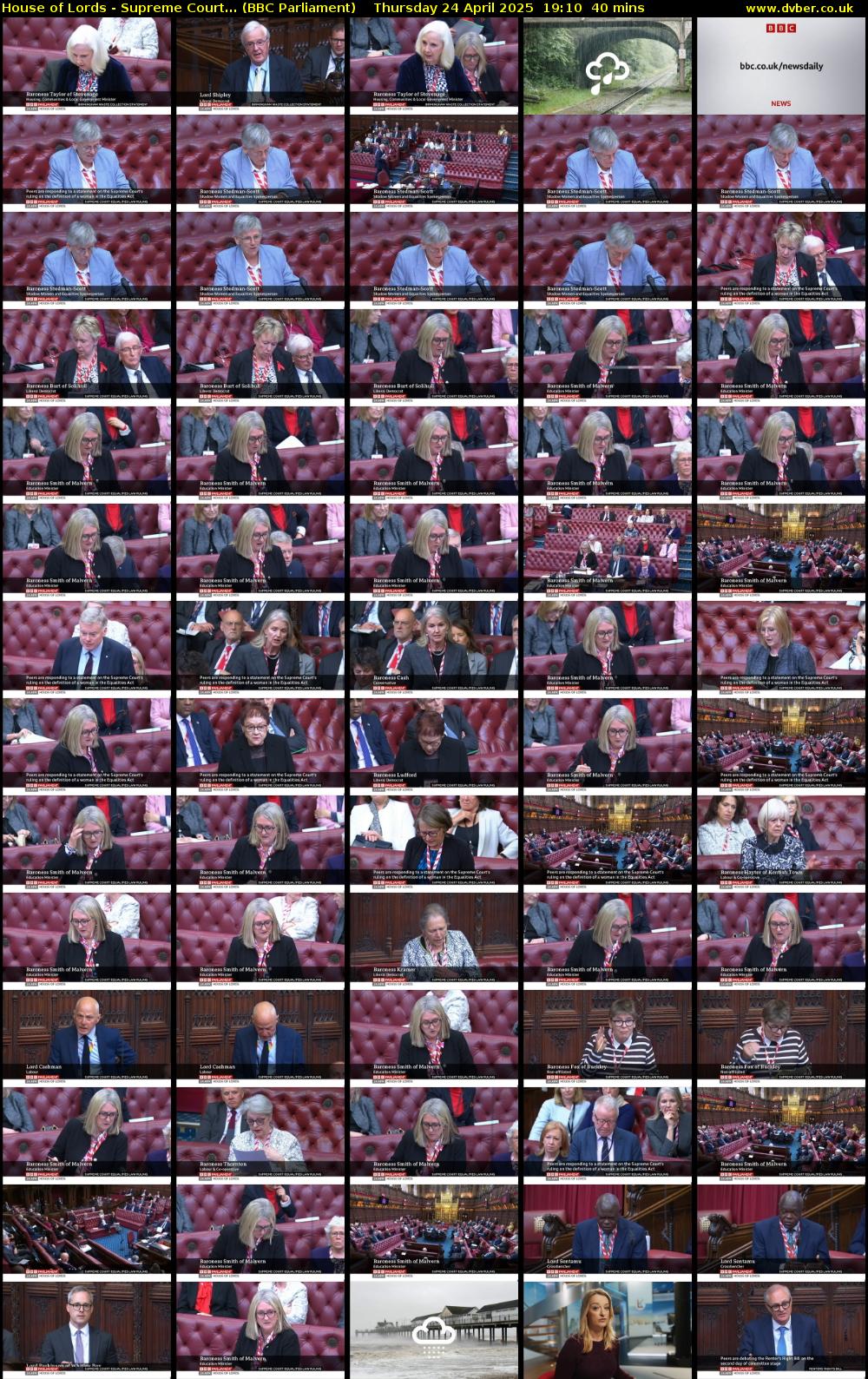 House of Lords - Supreme Court... (BBC Parliament) Thursday 24 April 2025 19:10 - 19:50