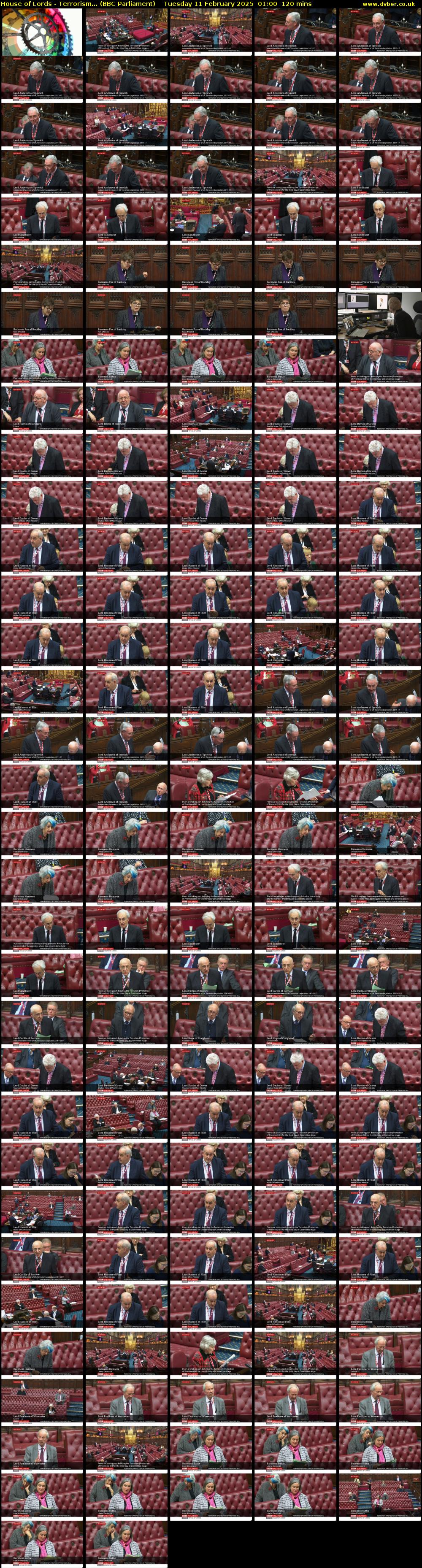 House of Lords - Terrorism... (BBC Parliament) Tuesday 11 February 2025 01:00 - 03:00