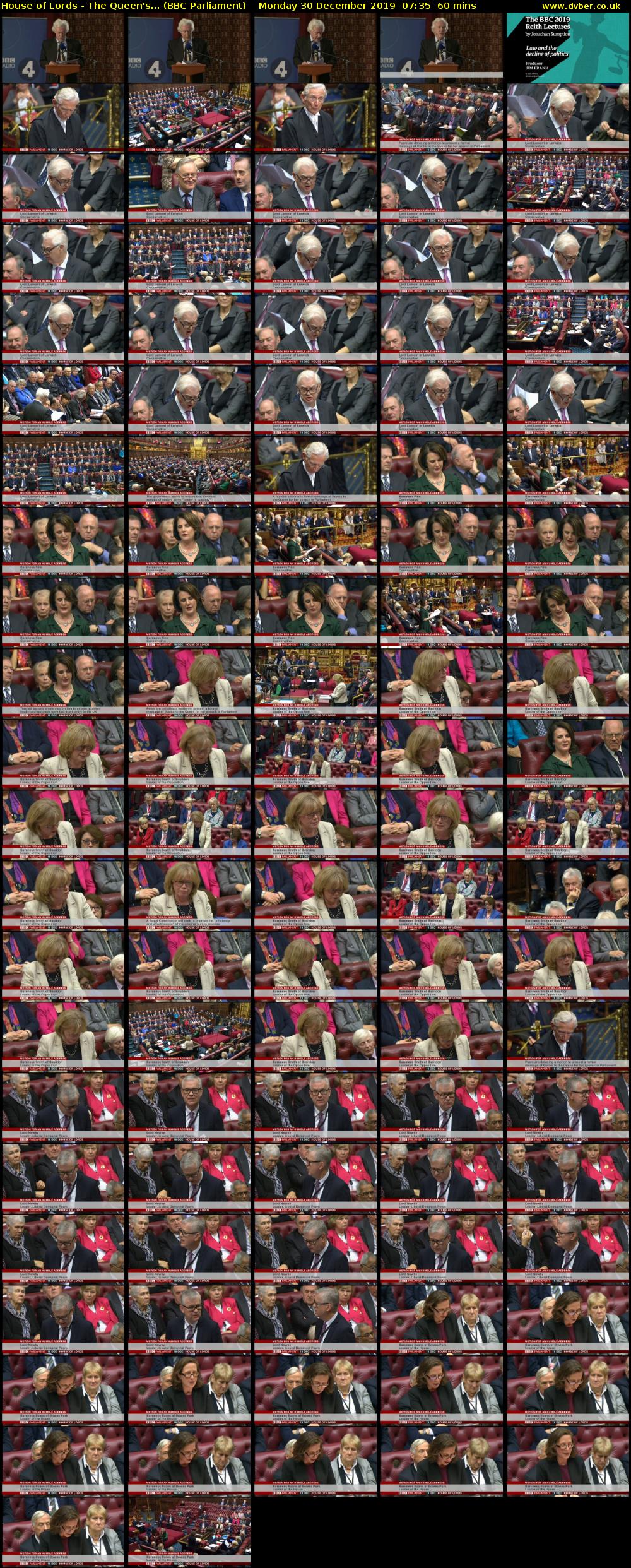 House of Lords - The Queen's... (BBC Parliament) Monday 30 December 2019 07:35 - 08:35