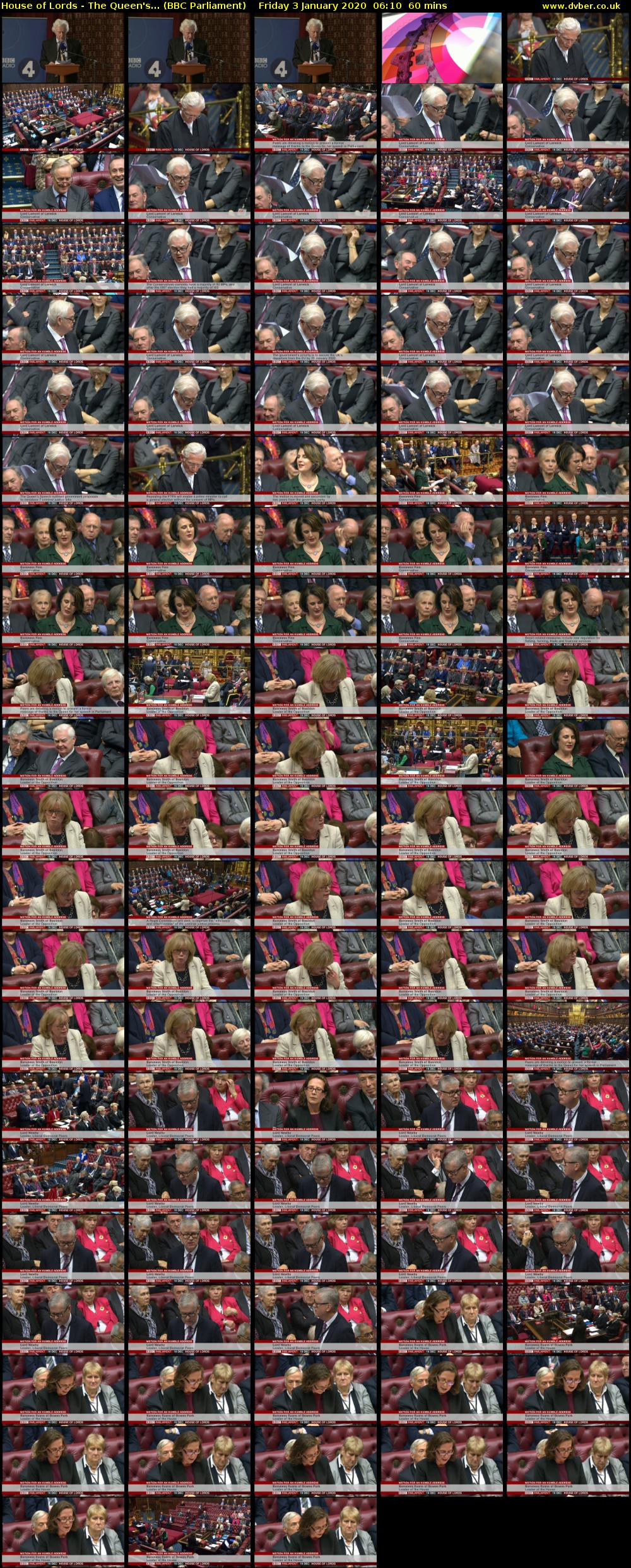House of Lords - The Queen's... (BBC Parliament) Friday 3 January 2020 06:10 - 07:10