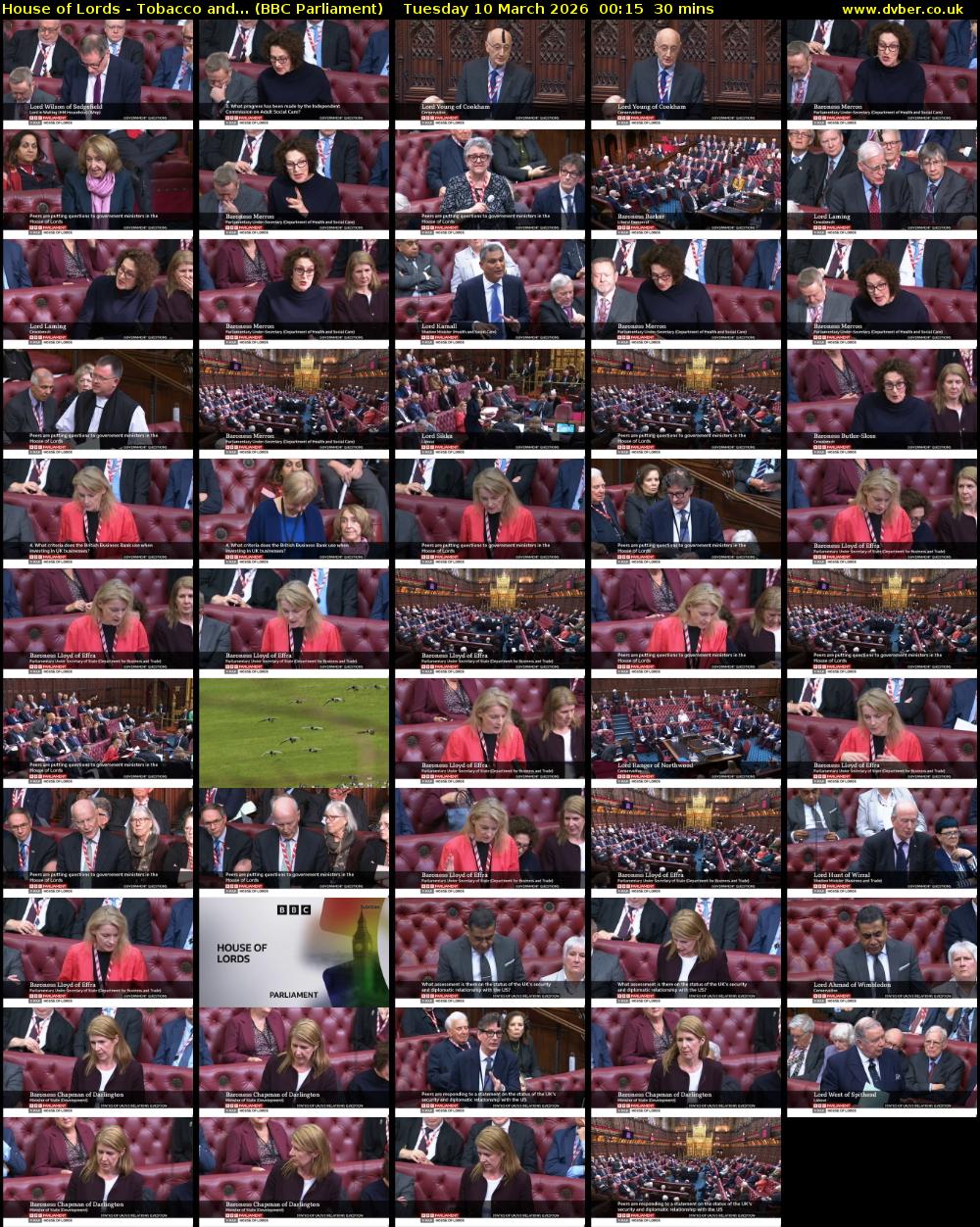 House of Lords - Tobacco and... (BBC Parliament) Tuesday 10 March 2026 00:15 - 00:45