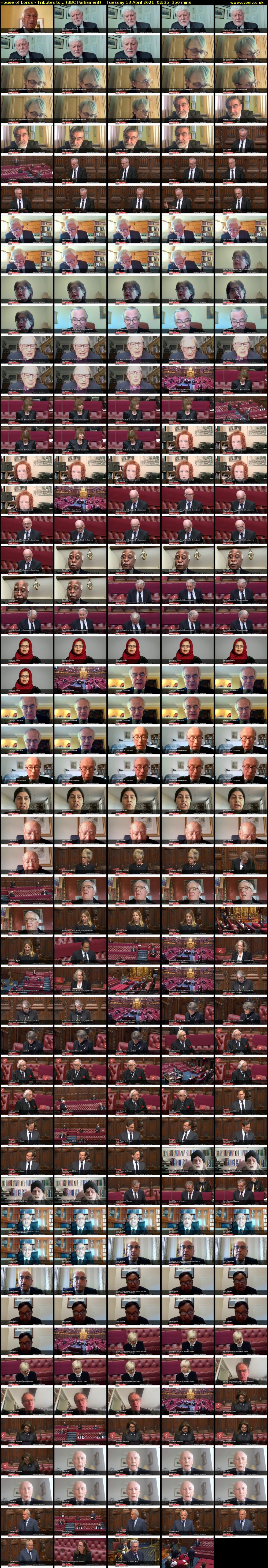 House of Lords - Tributes to... (BBC Parliament) Tuesday 13 April 2021 02:35 - 08:25