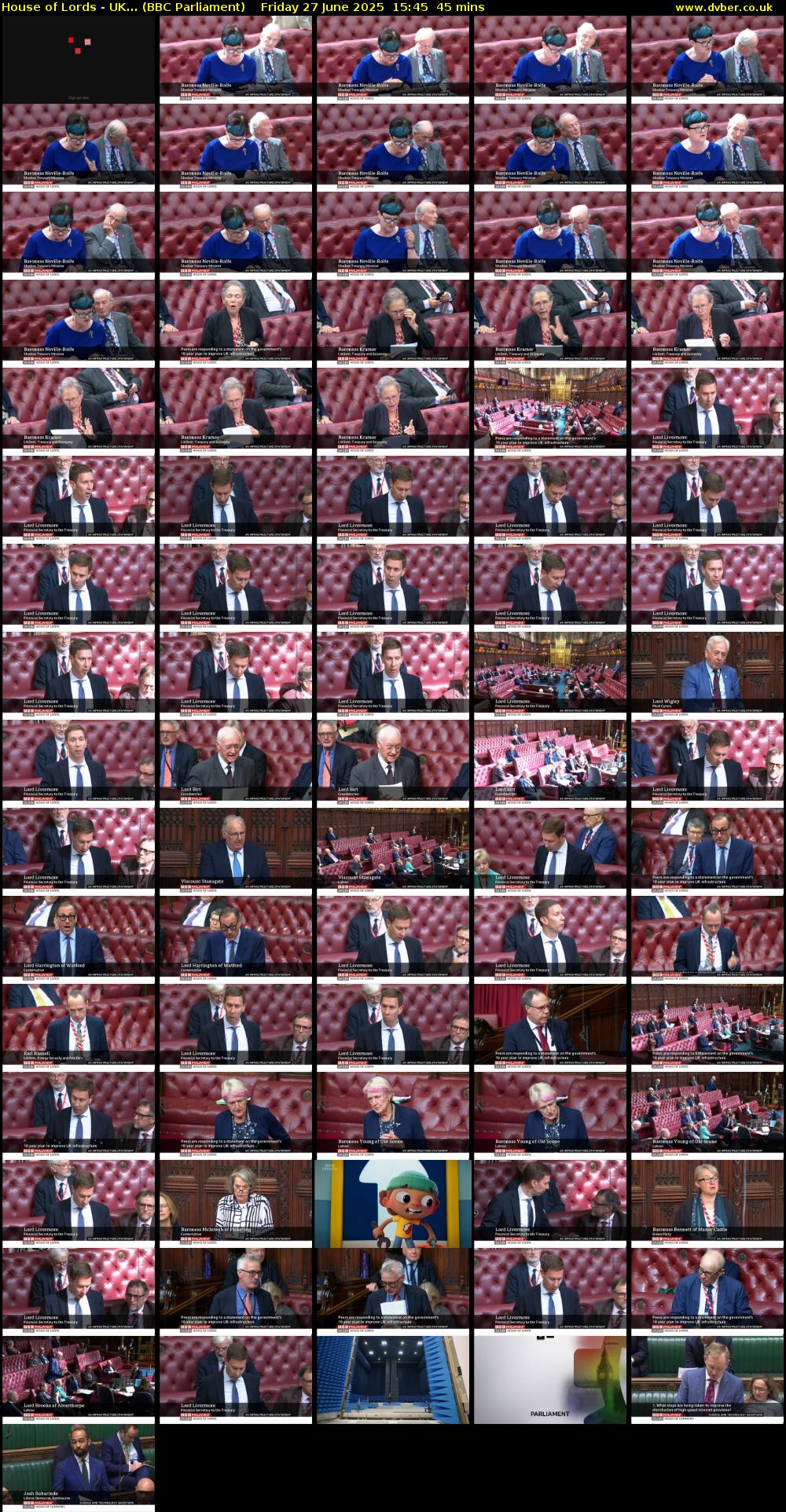 House of Lords - UK... (BBC Parliament) Friday 27 June 2025 15:45 - 16:30
