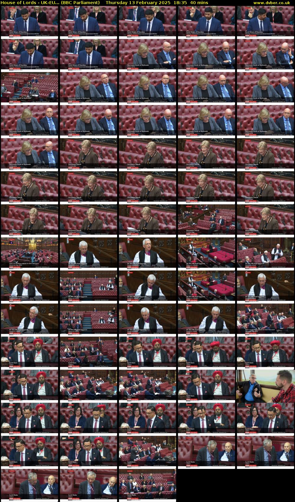 House of Lords - UK-EU... (BBC Parliament) Thursday 13 February 2025 18:35 - 19:15