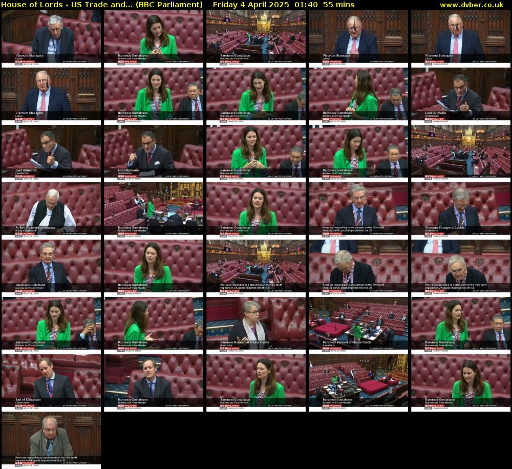 House of Lords - US Trade and... (BBC Parliament) Friday 4 April 2025 01:40 - 02:35