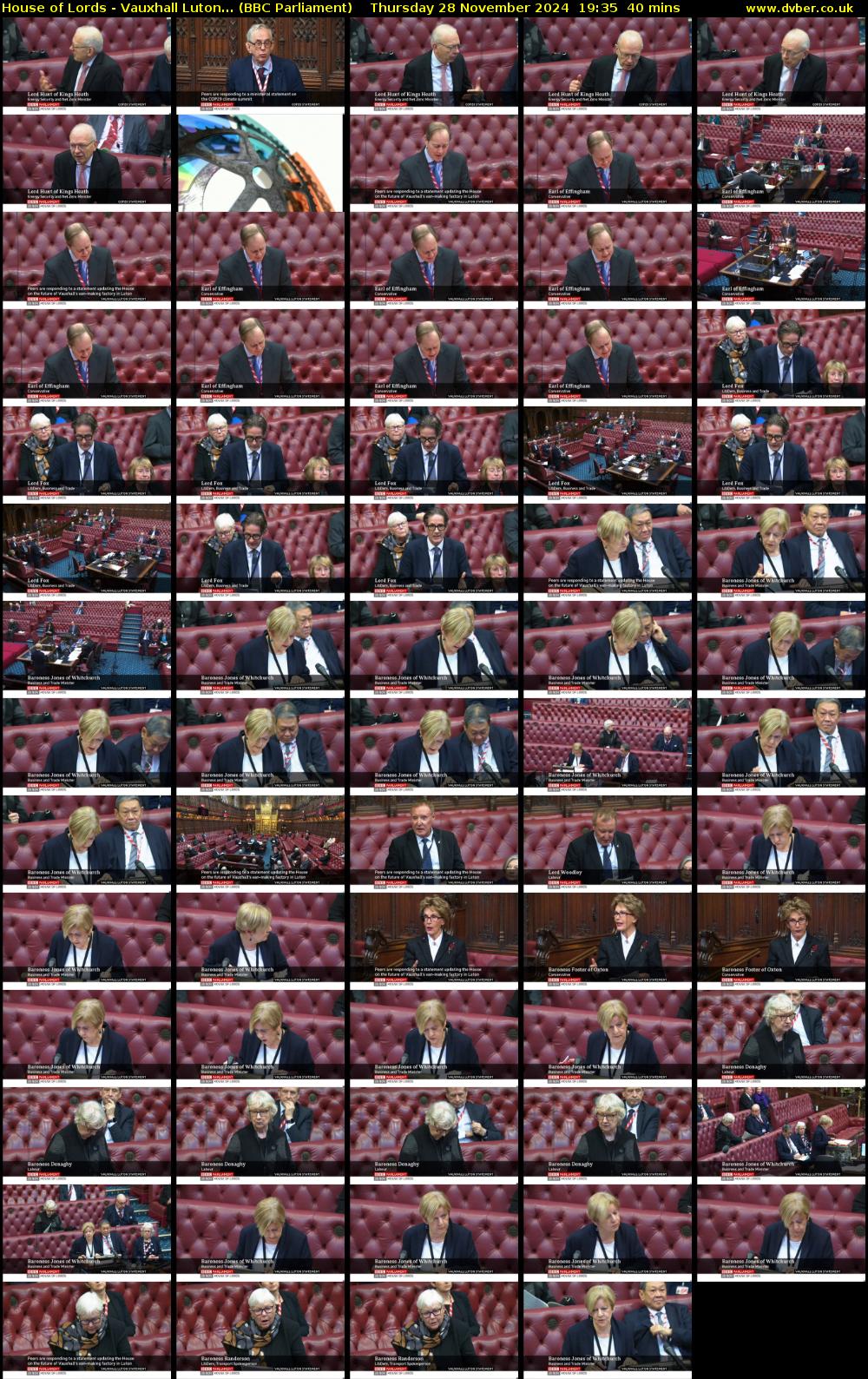 House of Lords - Vauxhall Luton... (BBC Parliament) Thursday 28 November 2024 19:35 - 20:15