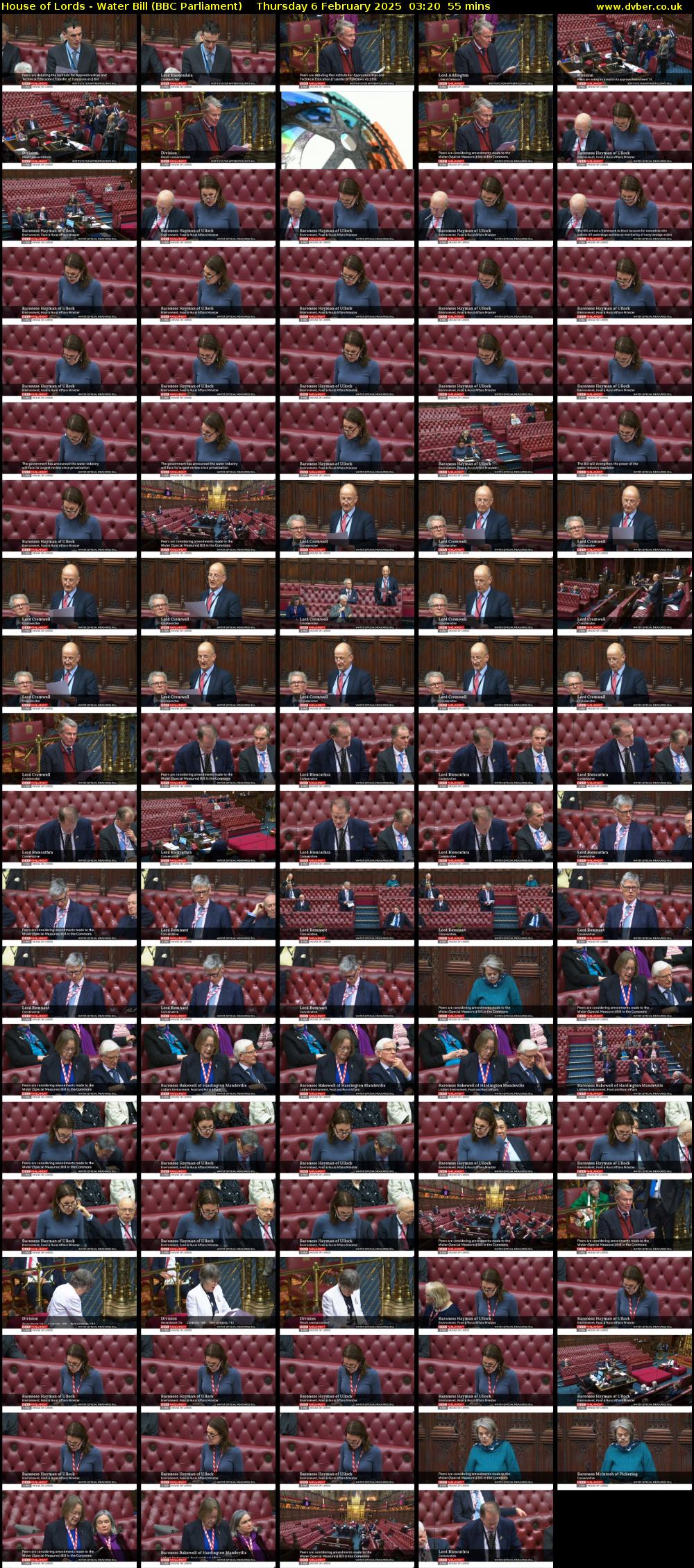House of Lords - Water Bill (BBC Parliament) Thursday 6 February 2025 03:20 - 04:15