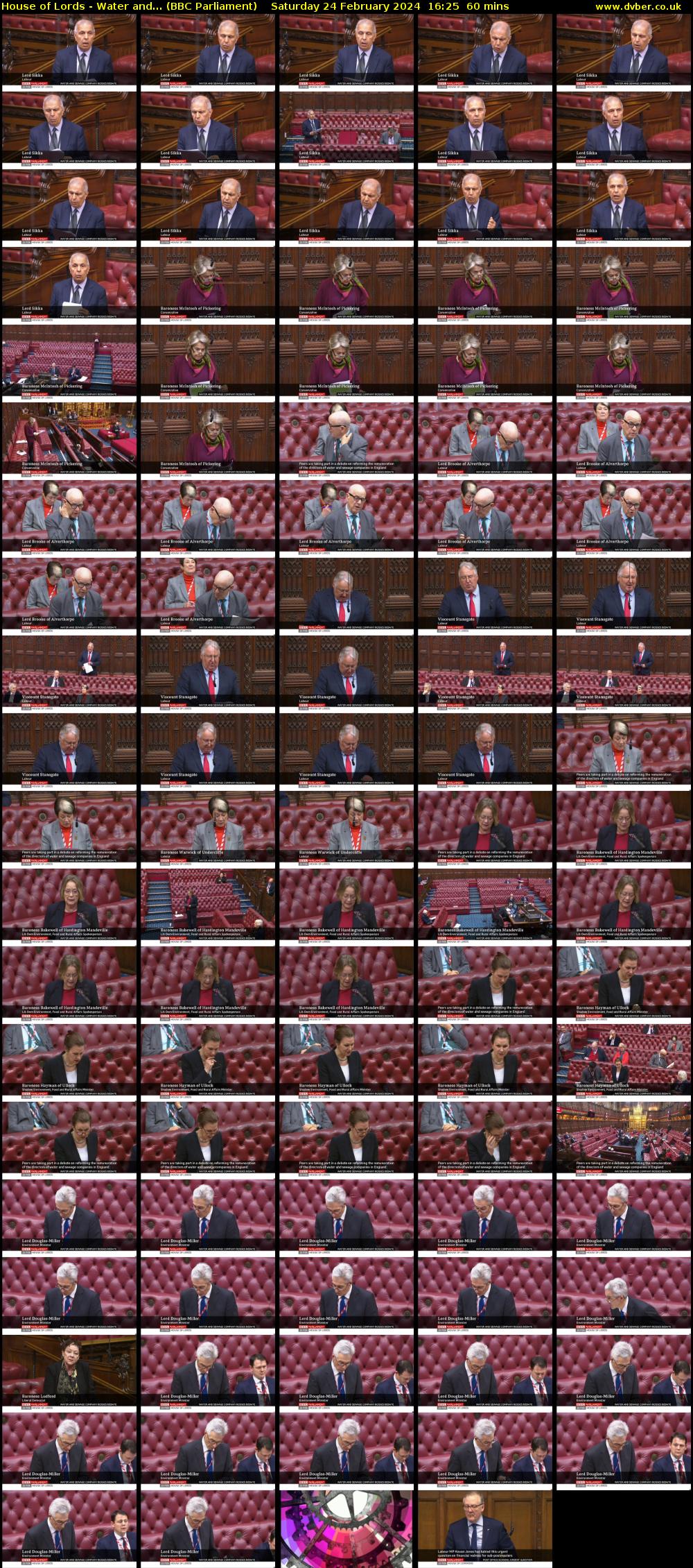 House of Lords - Water and... (BBC Parliament) Saturday 24 February 2024 16:25 - 17:25