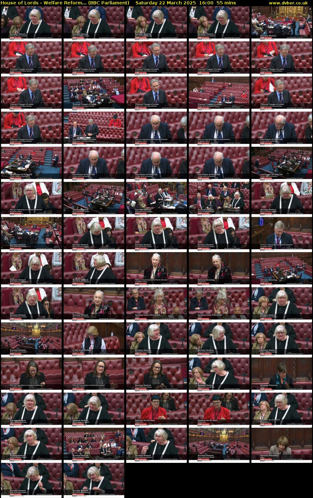 House of Lords - Welfare Reform... (BBC Parliament) Saturday 22 March 2025 16:00 - 16:55