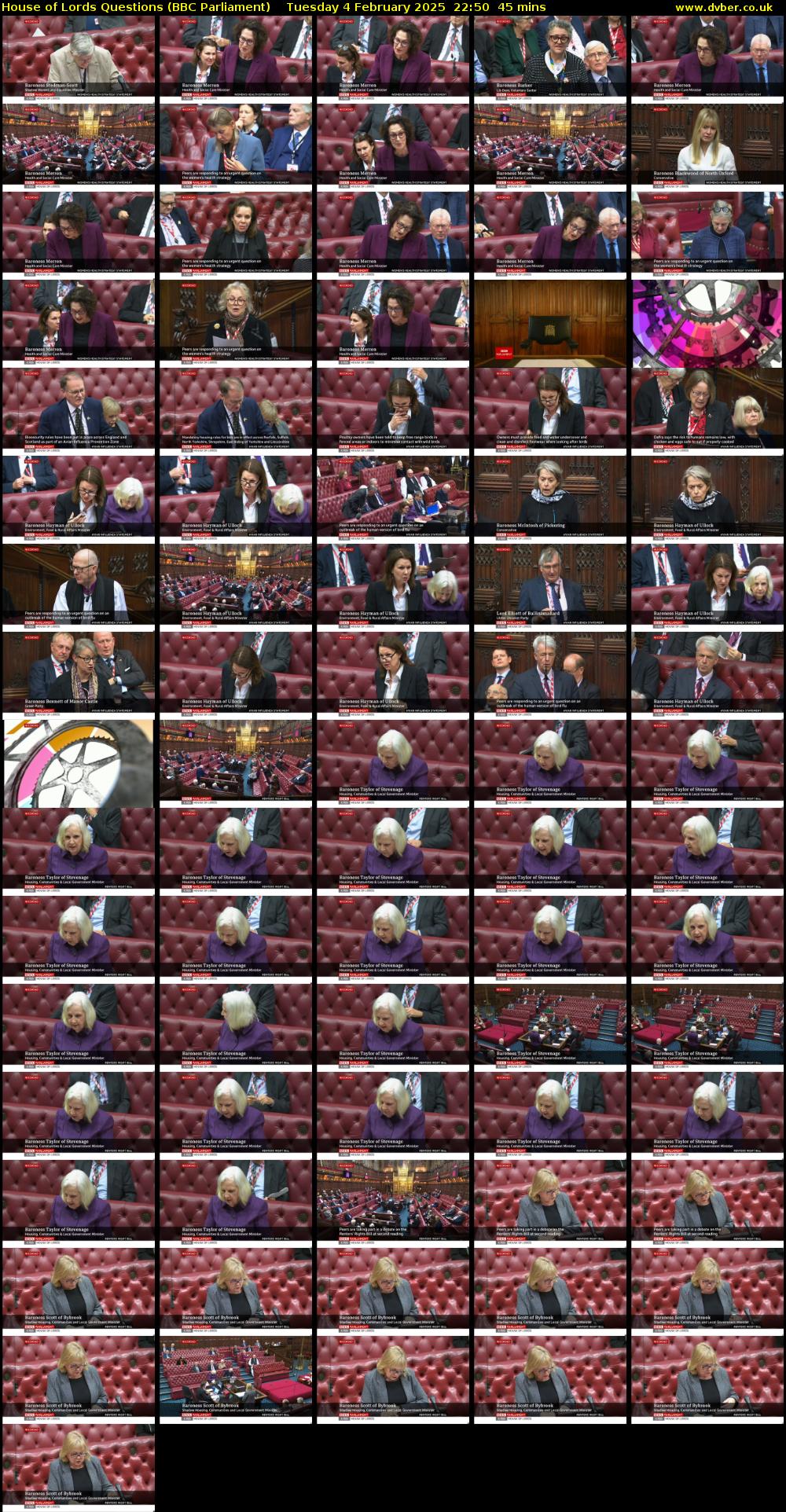 House of Lords Questions (BBC Parliament) Tuesday 4 February 2025 22:50 - 23:35