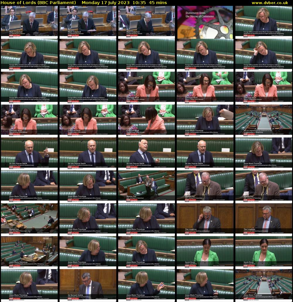 House of Lords (BBC Parliament) Monday 17 July 2023 10:35 - 11:20