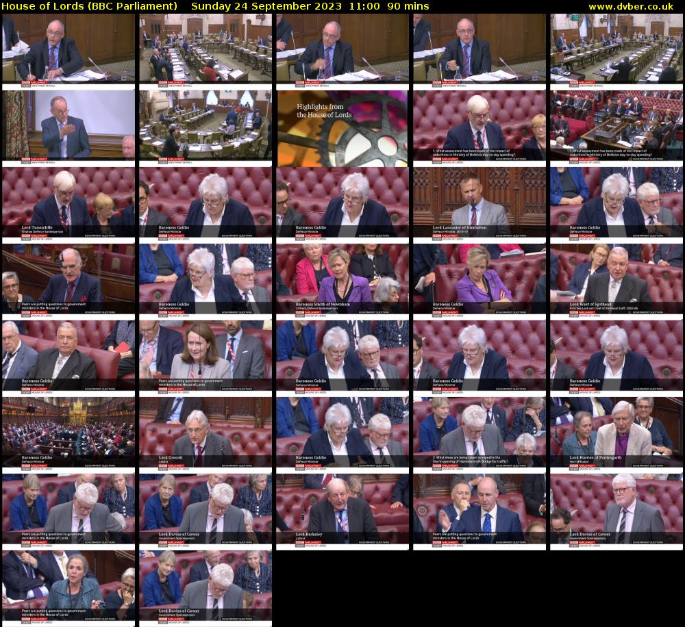 House of Lords (BBC Parliament) Sunday 24 September 2023 11:00 - 12:30