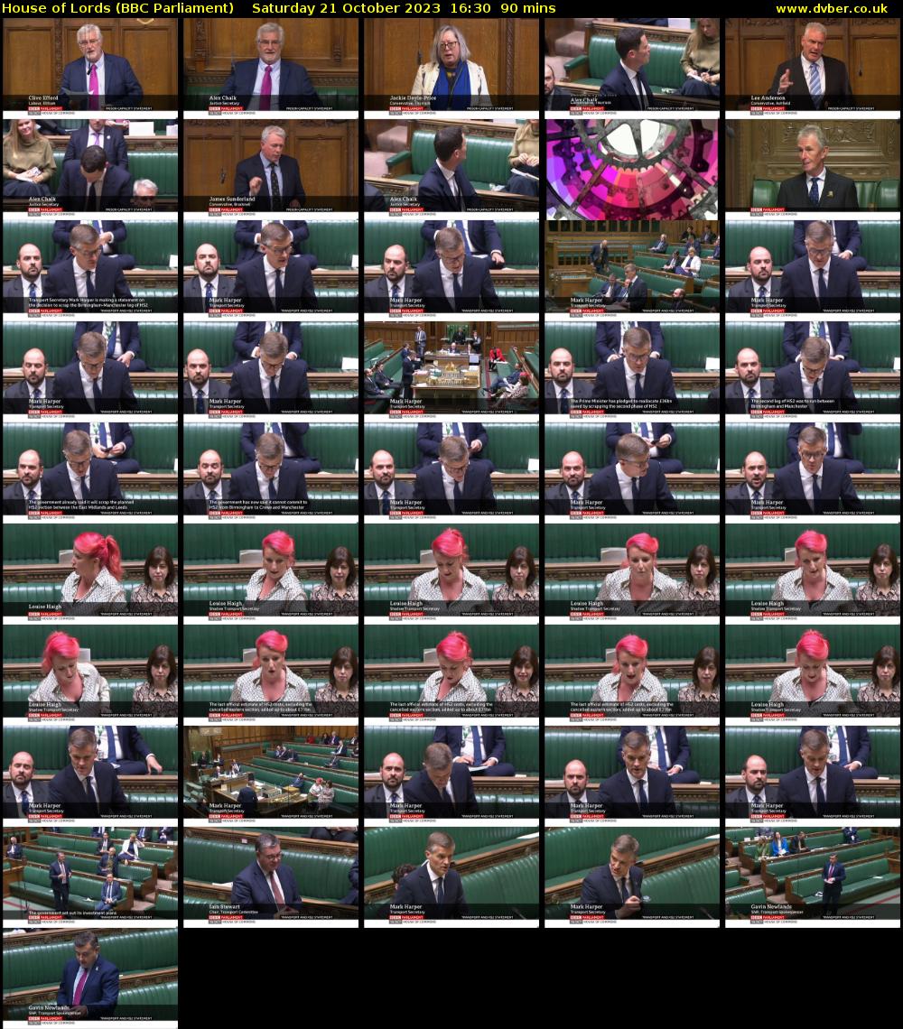 House of Lords (BBC Parliament) Saturday 21 October 2023 16:30 - 18:00