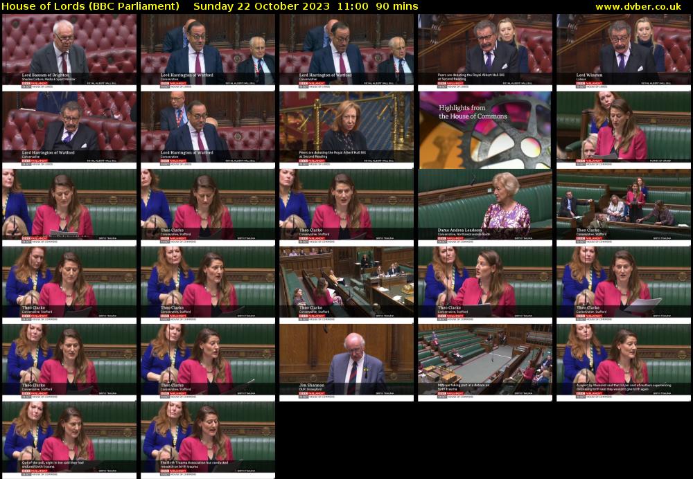 House of Lords (BBC Parliament) Sunday 22 October 2023 11:00 - 12:30