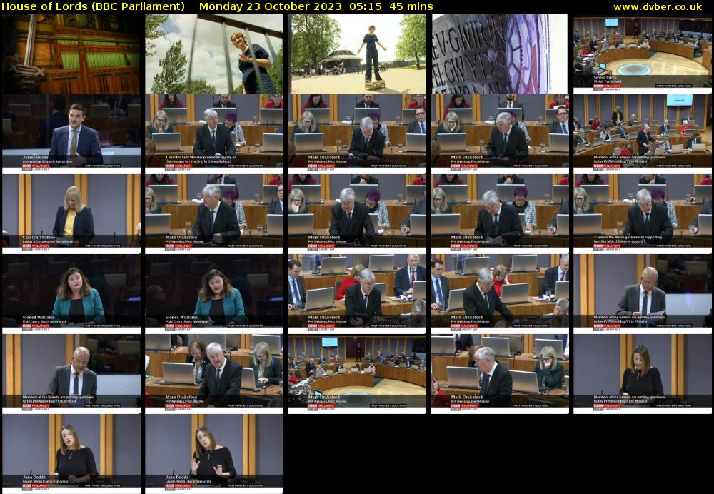 House of Lords (BBC Parliament) Monday 23 October 2023 05:15 - 06:00