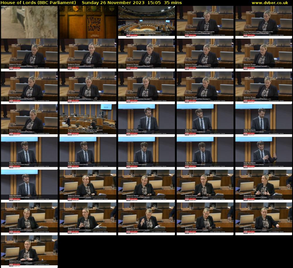 House of Lords (BBC Parliament) Sunday 26 November 2023 15:05 - 15:40