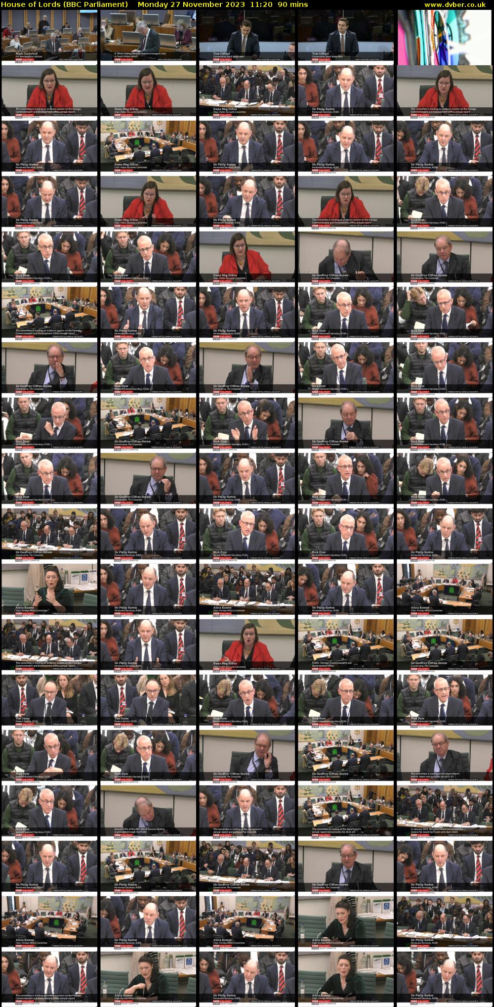 House of Lords (BBC Parliament) Monday 27 November 2023 11:20 - 12:50