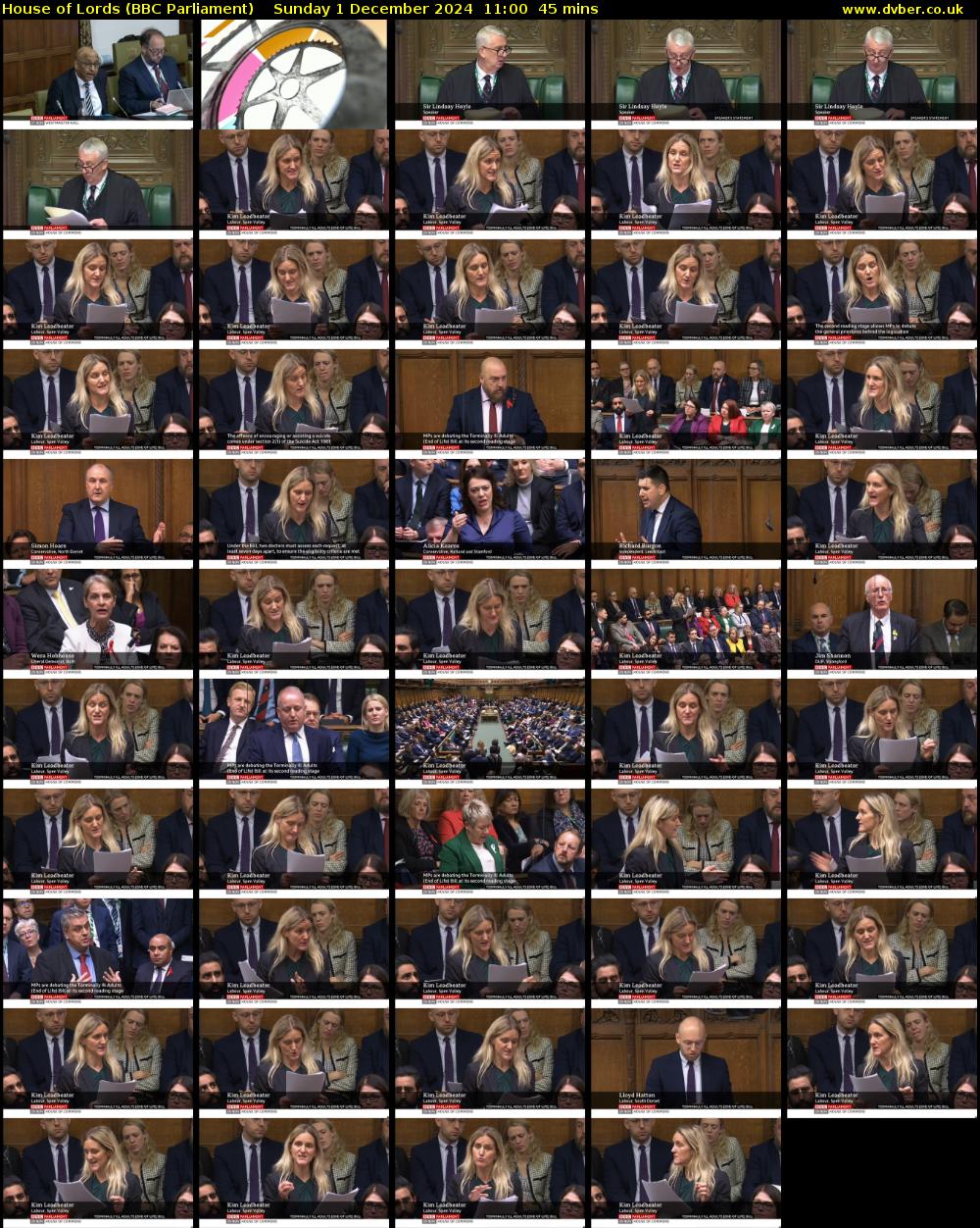 House of Lords (BBC Parliament) Sunday 1 December 2024 11:00 - 11:45