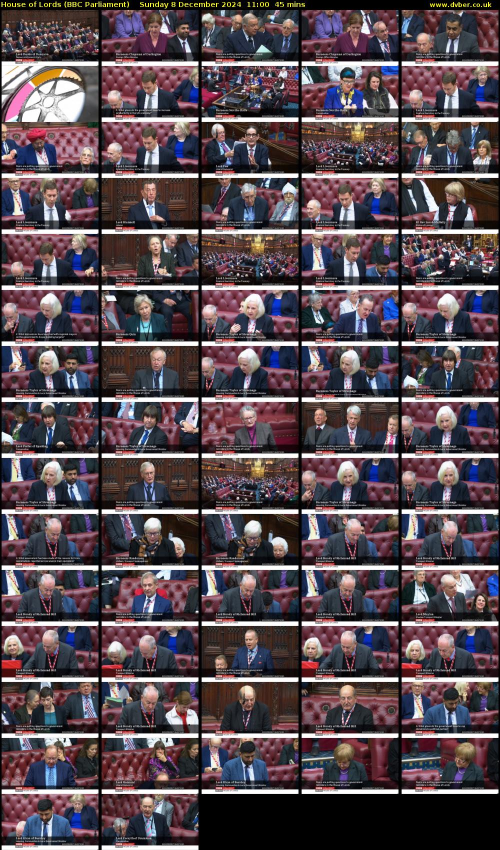 House of Lords (BBC Parliament) Sunday 8 December 2024 11:00 - 11:45