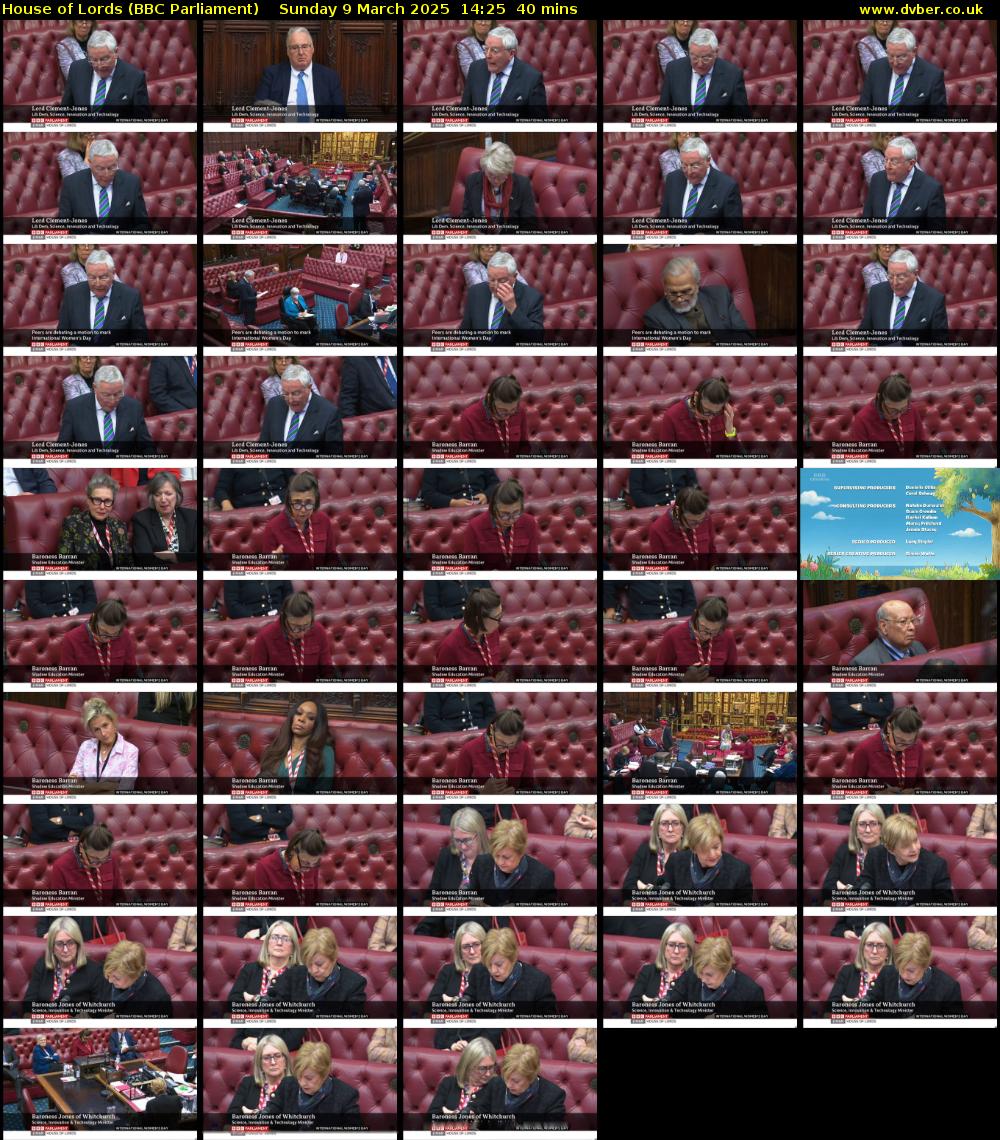 House of Lords (BBC Parliament) Sunday 9 March 2025 14:25 - 15:05