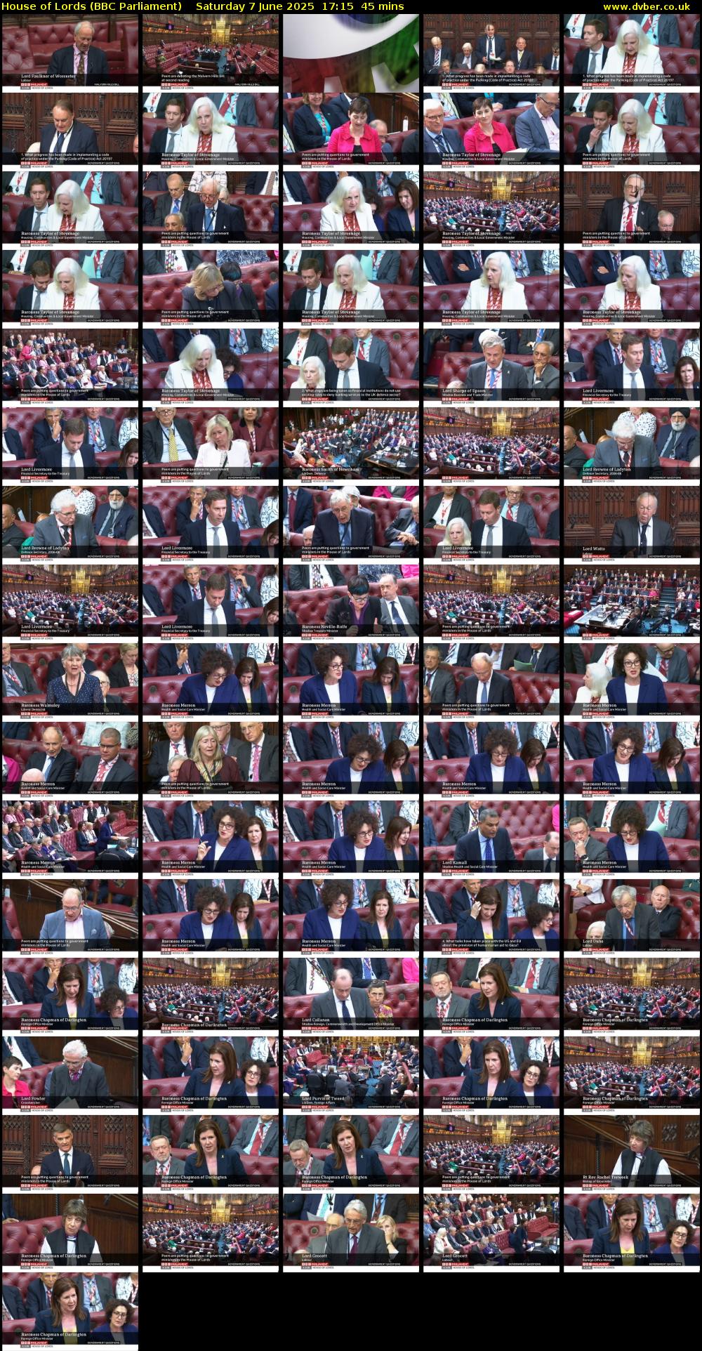 House of Lords (BBC Parliament) Saturday 7 June 2025 17:15 - 18:00