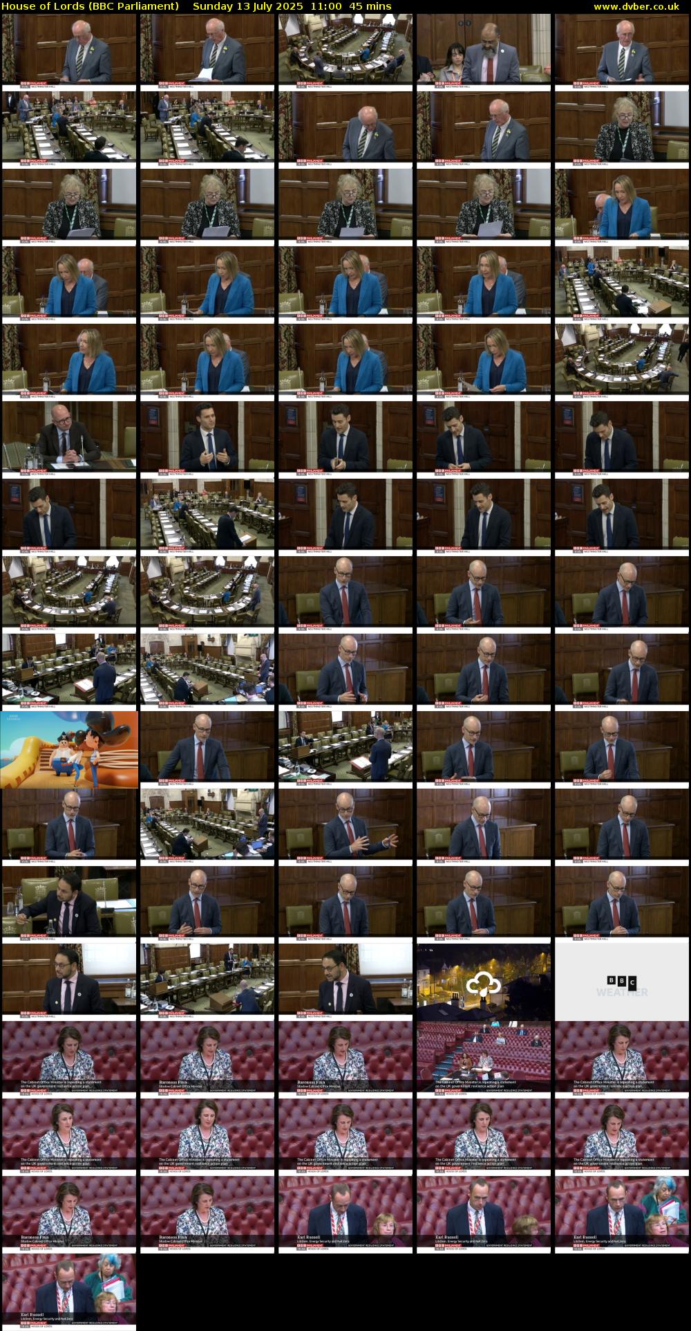 House of Lords (BBC Parliament) Sunday 13 July 2025 11:00 - 11:45