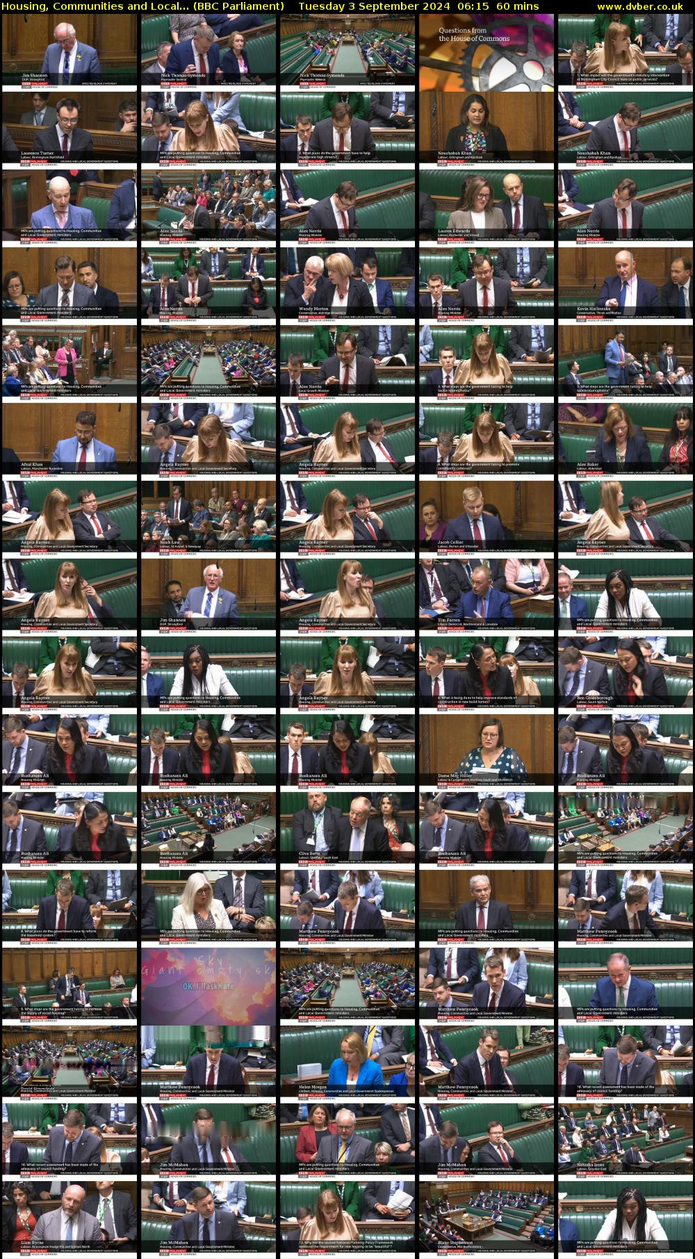 Housing, Communities and Local... (BBC Parliament) Tuesday 3 September 2024 06:15 - 07:15