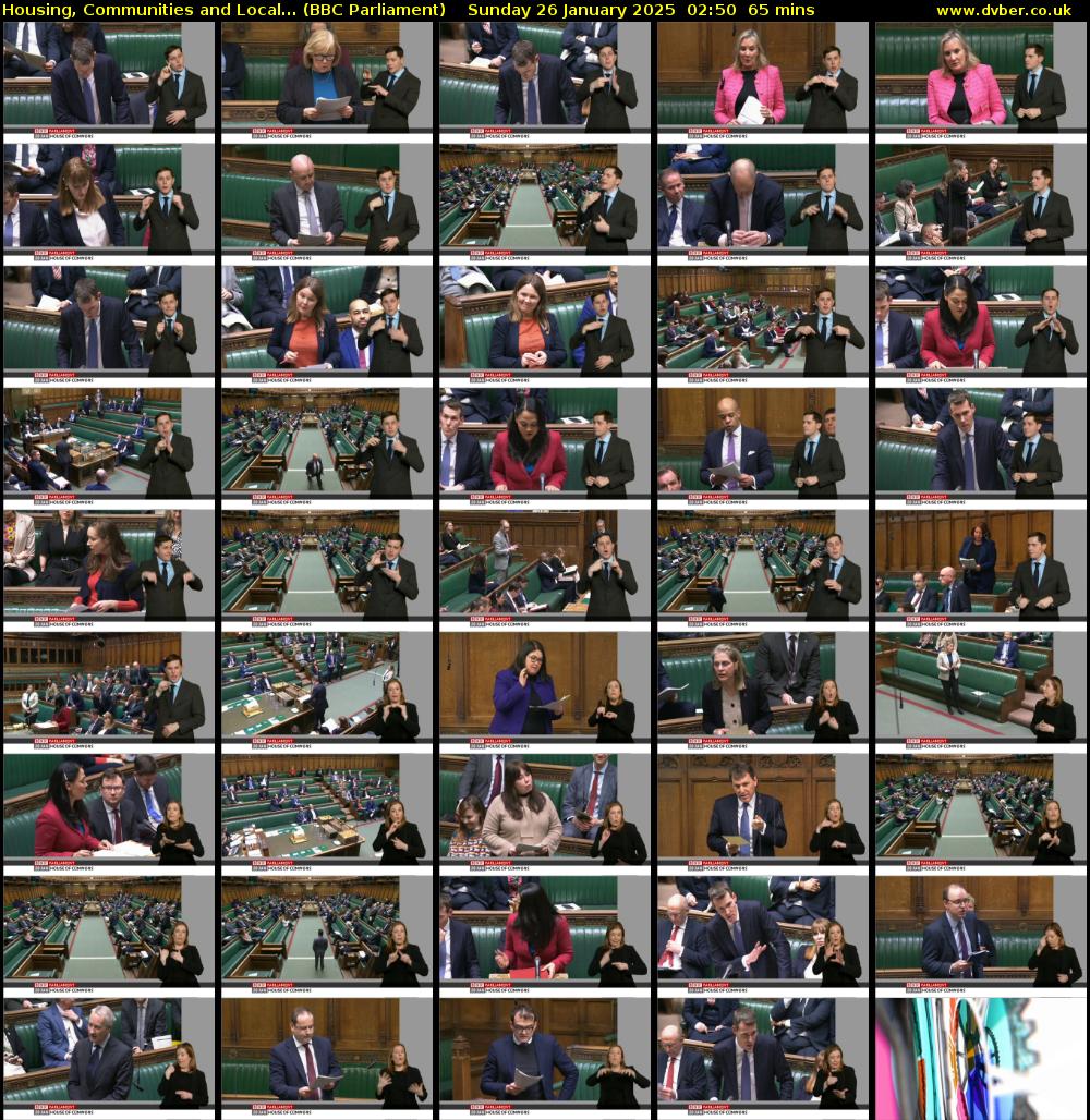 Housing, Communities and Local... (BBC Parliament) Sunday 26 January 2025 02:50 - 03:55