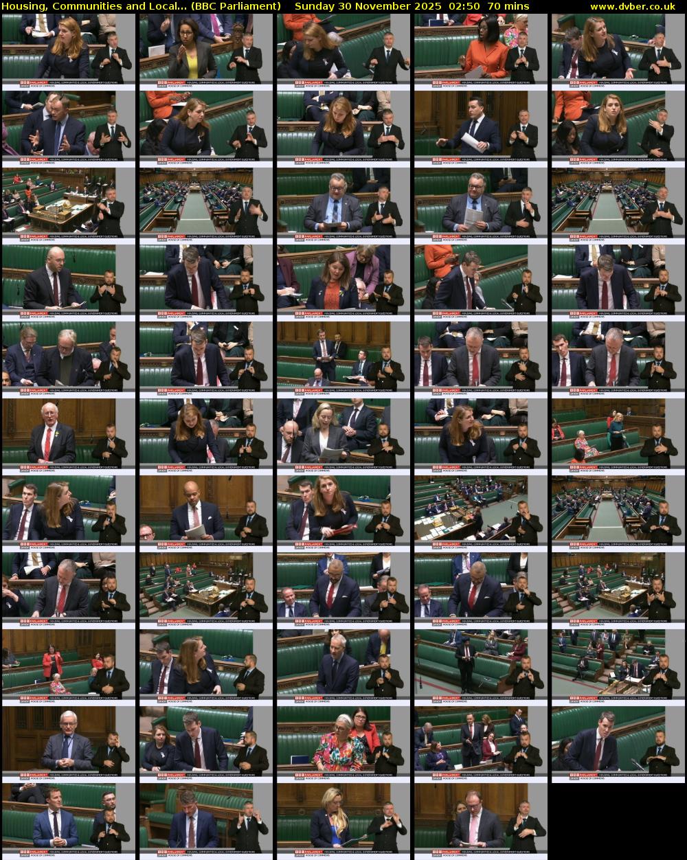 Housing, Communities and Local... (BBC Parliament) Sunday 30 November 2025 02:50 - 04:00
