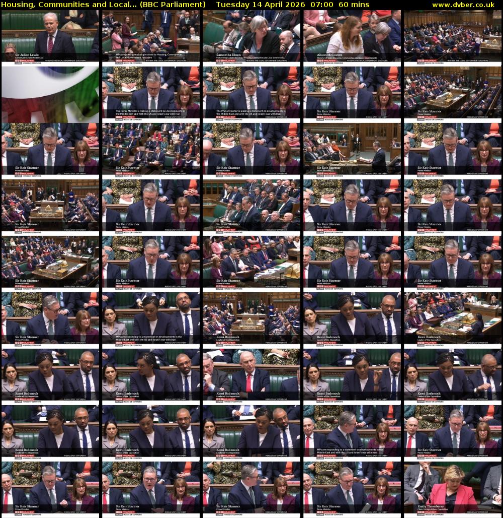 Housing, Communities and Local... (BBC Parliament) Tuesday 14 April 2026 07:00 - 08:00