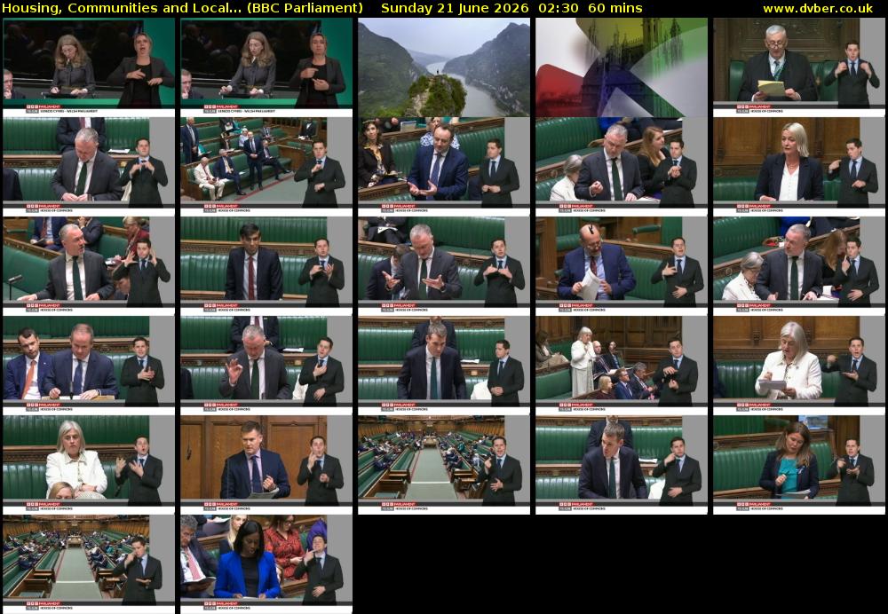 Housing, Communities and Local... (BBC Parliament) Sunday 21 June 2026 02:30 - 03:30